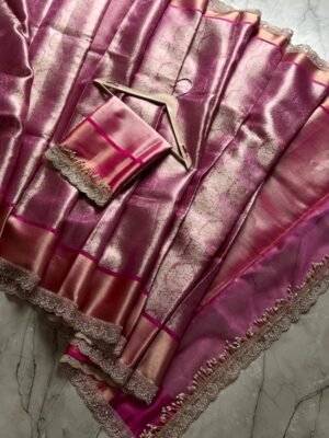Latest Banarasi Tissue lace  work saree  zari  weaving