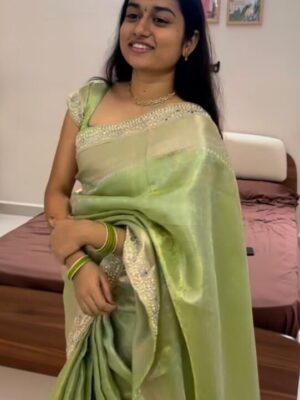 Bridal green tissue saree