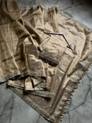 Latest banarasi copper Tissue buti diamond lace work  saree Full saree zari weaving design butii