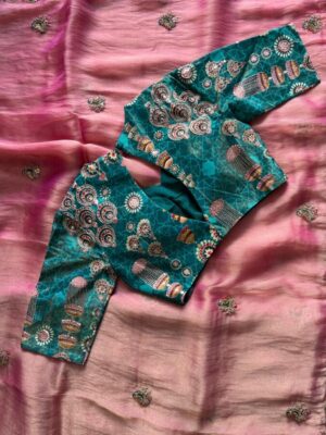 Premium tissue saree with handwork figure motifs on all over the saree