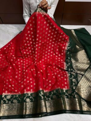 Banarasi dyeable dupion soft silk fabric saree