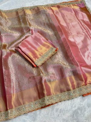 fa premium kanjivaram tissue saree with beautiful heavy stone lace