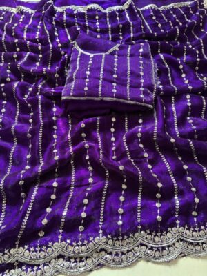 New sequence work highly demanded val- and siquance work space silk saree and designer sequence work and siquance  blouse