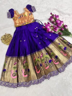 Festive wear pattu pavada( kids)