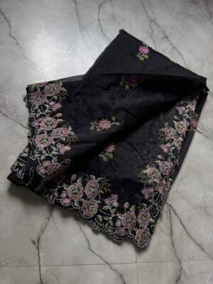 Banarasi  kora organza Embroidery   cutwork border design  sarees