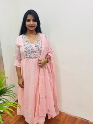 mul cotton embrodery kurta set