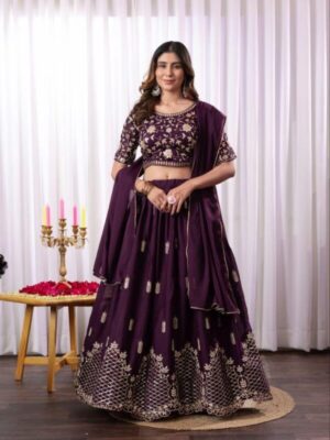 Star Georgette With Embroidery Work  Stitched With Can Can