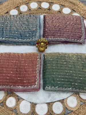 space silk saree with handwork