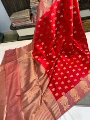 Banarasi dyeable dupion soft silk fabric saree