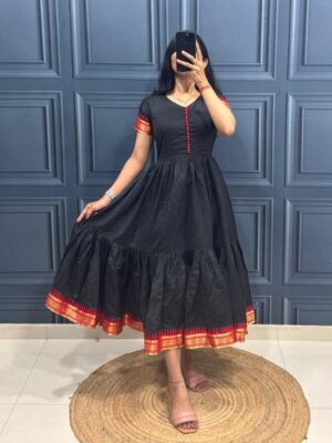 Cotton Maxi Dress Is Perfect For Every Moment Maxi made from C*C Cotton with attractive Jequard weaving with Full lining