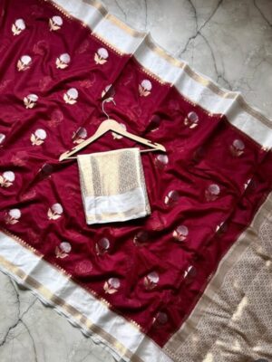 BANARASI SEMI KATAN SIK DYED SAREES