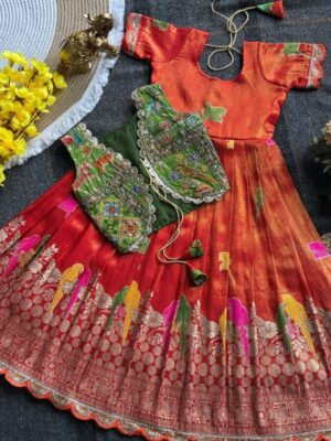 Viscose tissue silk gown with koti