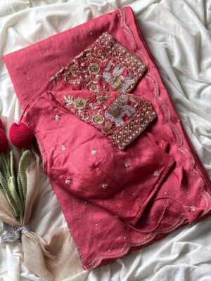 Soft nano silk pro with beads cutdana work blouse (stiched/unstich blouse)