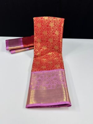 semi-kanchi soft brocade saree