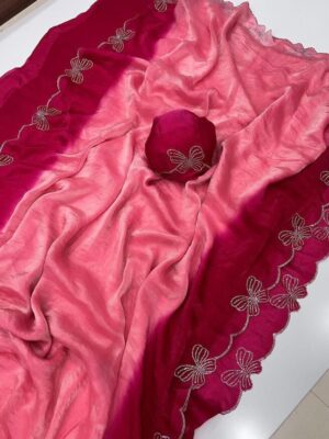 Fendy Sattin Dual Shaded Saree