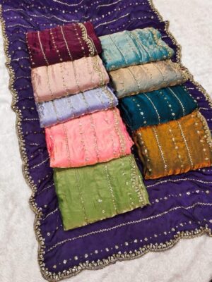 Pure fandy silk with beautiful original beeda work