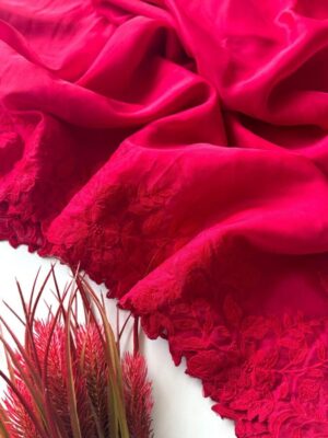 Primium Soft Orgenza With Multy Thread Scalp Work Blouse Running Soft Orgenza Same Color (UNSTICHED)