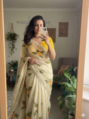 soft rangoli silk saree with embroideary work all over saree and beautiful design and real mirror work with beautiful less border   Blouse - beautiful contract rangoli silk blouse with embroidery work