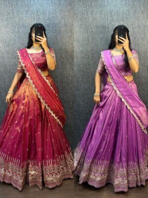 PONGAL SPECIAL SOUTH TISSU  SILK WITH EMBROIDERY SEQUENCE WORK
