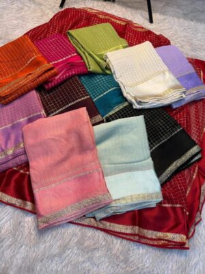 pure viscose chex saree