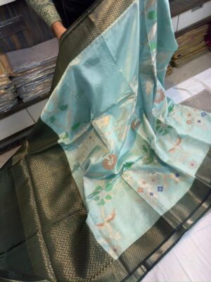 Bnarasi paper Pattu soft silk fabric saree
