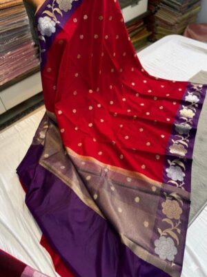 New arrival* Trending color combination Bnarasi dyble warm silk saree