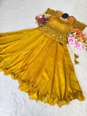 Launching Our Latest Beautiful Space Silk Sequins Embroidered Peplum Lehenga choli – Where Elegance Meets Comfort!