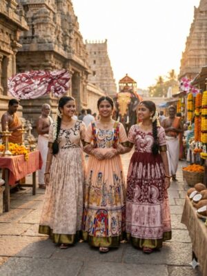 *Launching Top Trending Beautiful Soft Dola Silk Kalamkari Gown  A touch of glamour and elegance to your look For Festive Season.