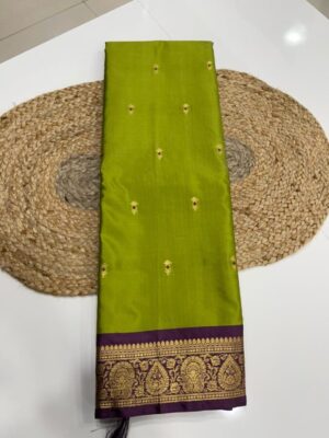 Bringing you all the soft Banarasi semi-silk saree in katan finish having lovely weaving meenakari buty allover saree