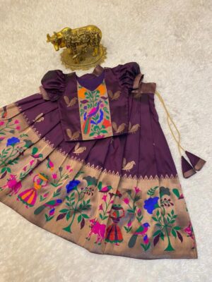 Super trendy Paithani crop top for kids