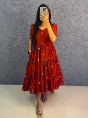 Launching valentine's days special Heart midi gown
