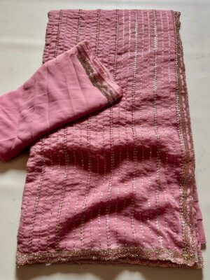 Launch Grand party wear saree in original beeds work
