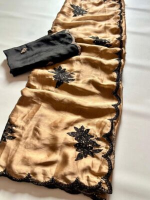 Rangoli shilk with embroidery and sequence  work  all over saree flower, buttiy and embroidery work sequence work