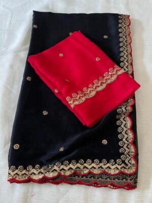 Heavy Rangoli silk (soft) material with fancy sequence Embroidery  work C-pallu sequence embroidery  thread work.Blouse:-Heavy Rangoli silk  with *contrast matching embroidery butti work