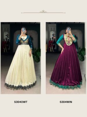 An elegant blend of comfort and tradition, designed in luxurious Vichitra Silk with a beautifully flowing flair.