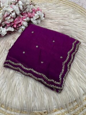 Fabric : Fandy sattin  With Beautiful Khatli Cut Dana Handwork Along With Hand Diamond Work
