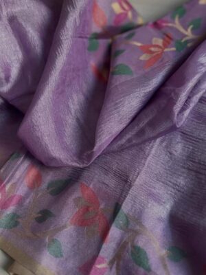 BANARASI SEMI TISSUE  CARUSH SILK  DYED SAREES
